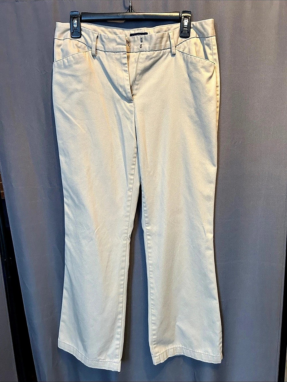 Lands' End Bootcut Pants in Cream Waist 8